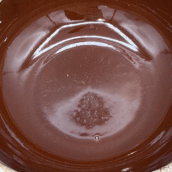 Vintage Brown Drip Glaze Large Pottery Serving Bowl 9” Dia X 4” USA 70s MCM 1973 - Picture 7 of 10